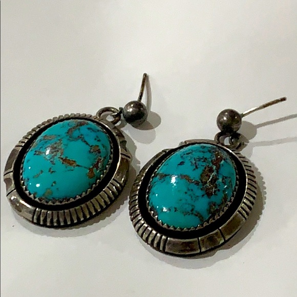 Navajo Johnson 925 s.silver Turquoise Earrings